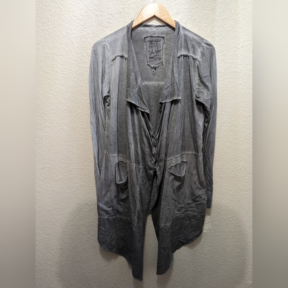 NWOT S Pete & Greta by Johnny Was Charcoal Grey Long Sleeve Button-up Top